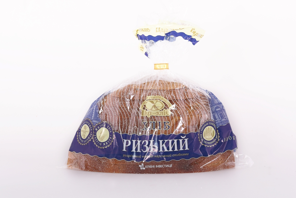 Хліб «Ризький» розрізаний навпіл нарізаний скибками упак.