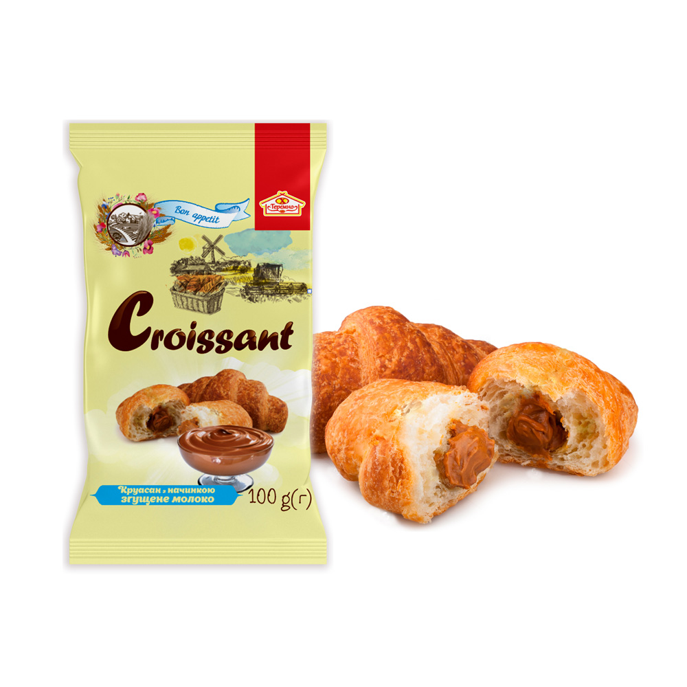 Круасани з начинкою (згущене молоко)