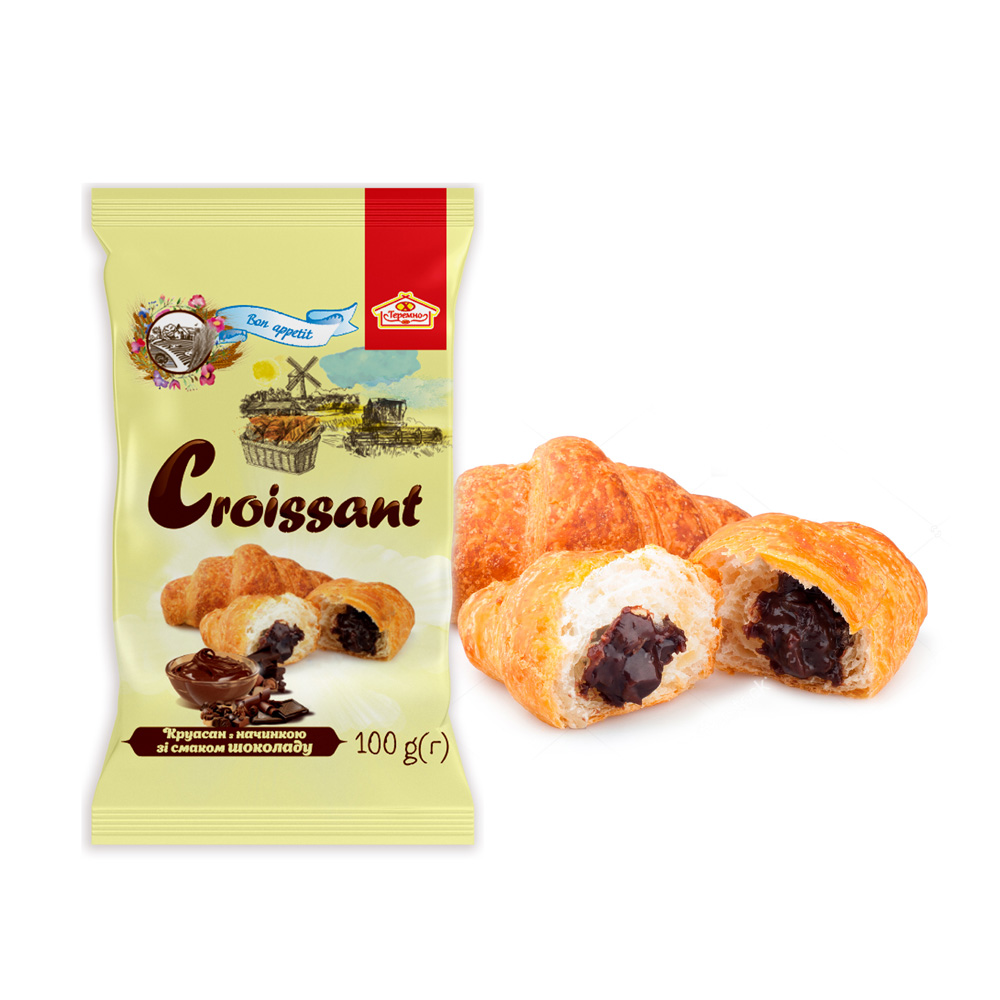 Круасани з начинкою (зі смаком шоколаду)